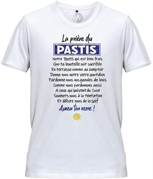 KSS KSS KSS Men's Top T-Shirt White Apéro La Prayer du Pastis ...