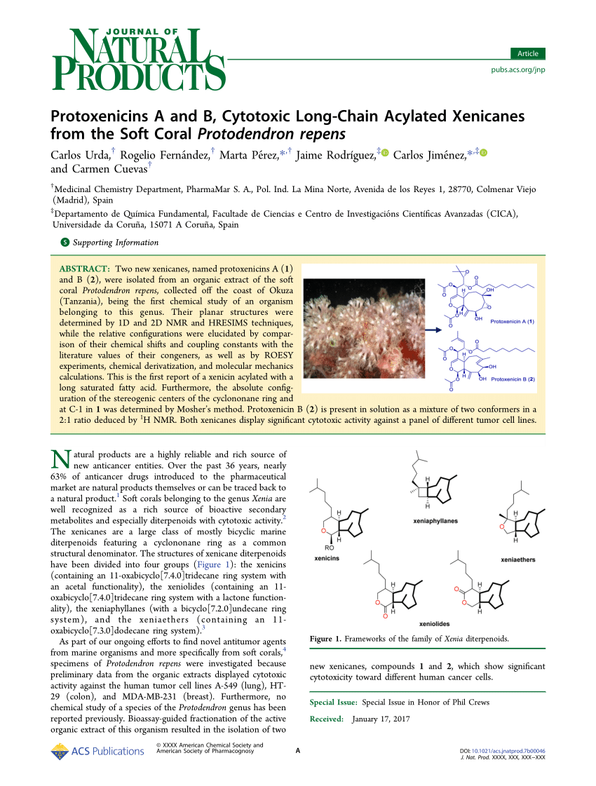 PDF) Protoxenicins A and B, Cytotoxic Long-Chain Acylated ...