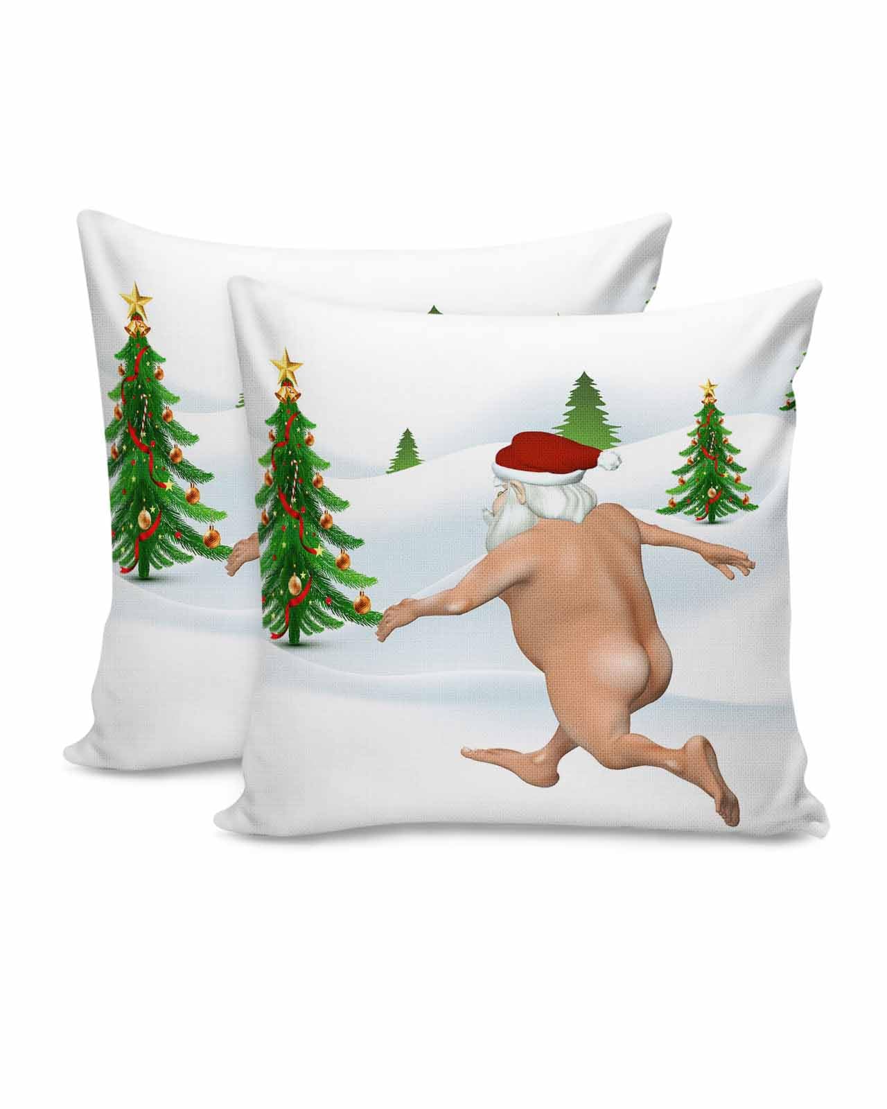 Amazon.com: Cotton Throw Pillow Covers Reversible Set of 2, Merry ...