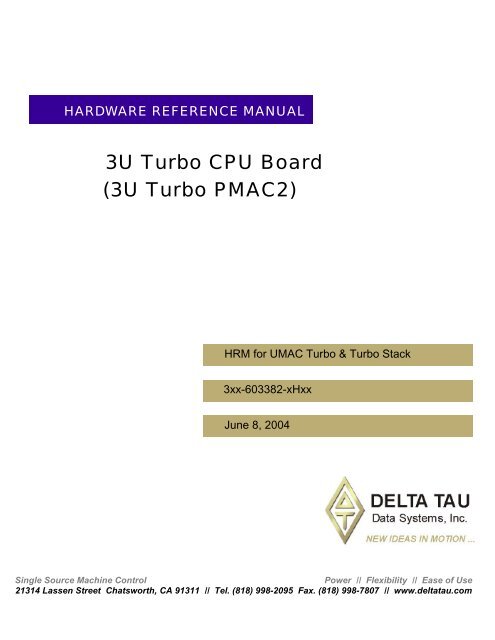 2 3U Turbo CPU Board (3U Turbo PMAC2) - Delta Tau