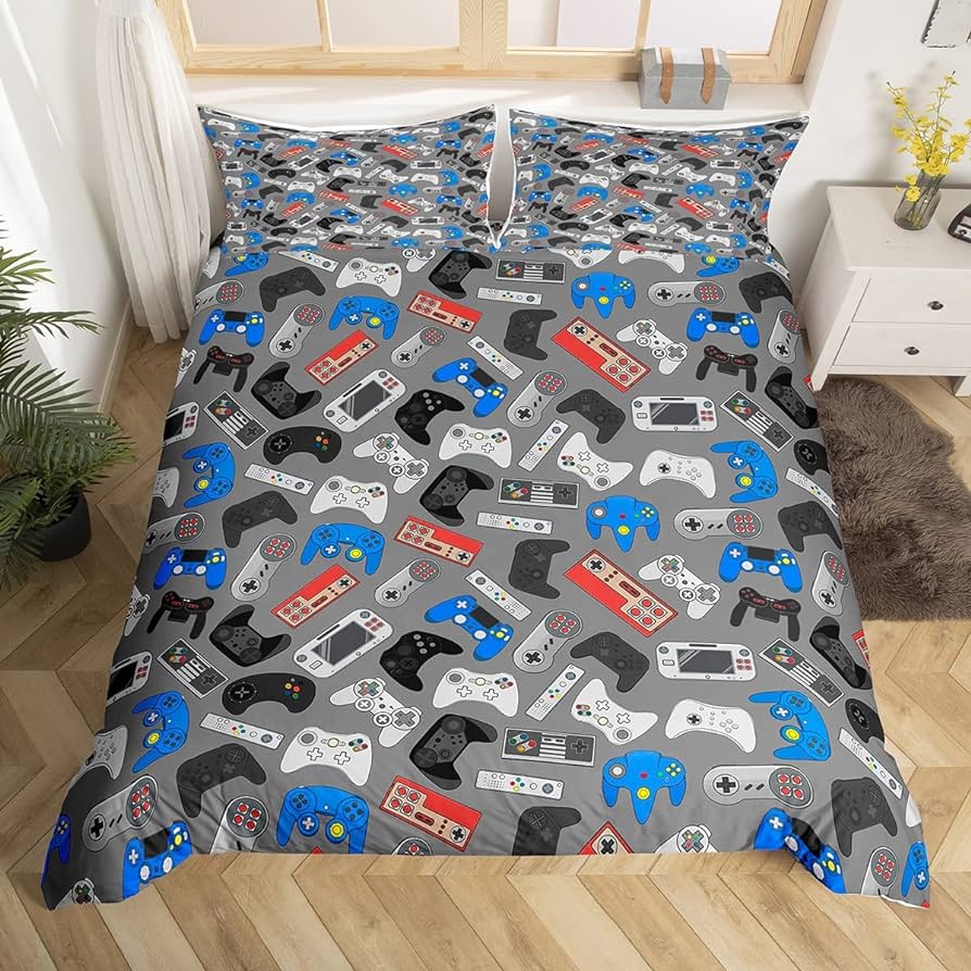 Amazon.com: Feelyou Gamer Bedding Set for Boys Video Game Decor ...