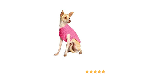 Amazon.com : Chilly Dog Pink Cable Dog Sweater, 3XX-Large : Pet ...