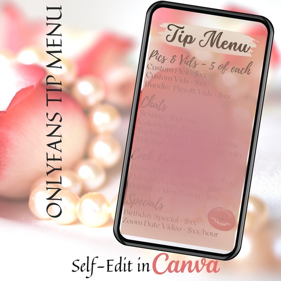 Onlyfans/fansly Tipping Menu Editable Template for Adults - Etsy