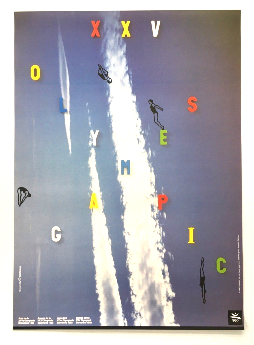 OFFICIAL ORIGINAL 1992 BARCELONA OLYMPIC GAMES DIVING POSTER 19 5 ...