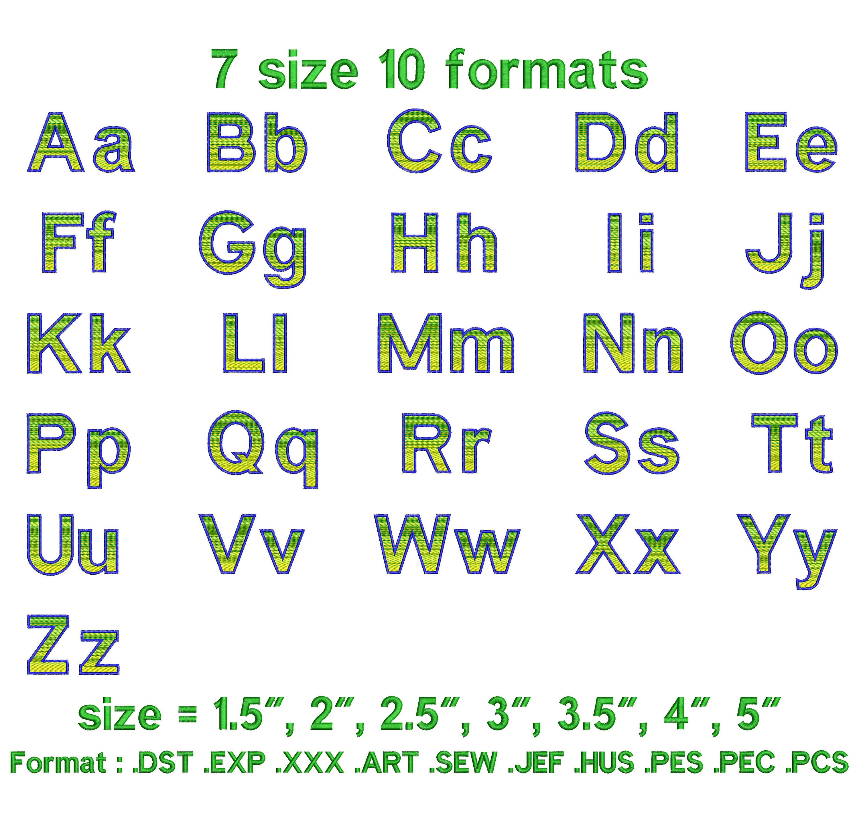 Block 3 Colorfillsatin Embroidery Fonts Machine Embroidery - Etsy