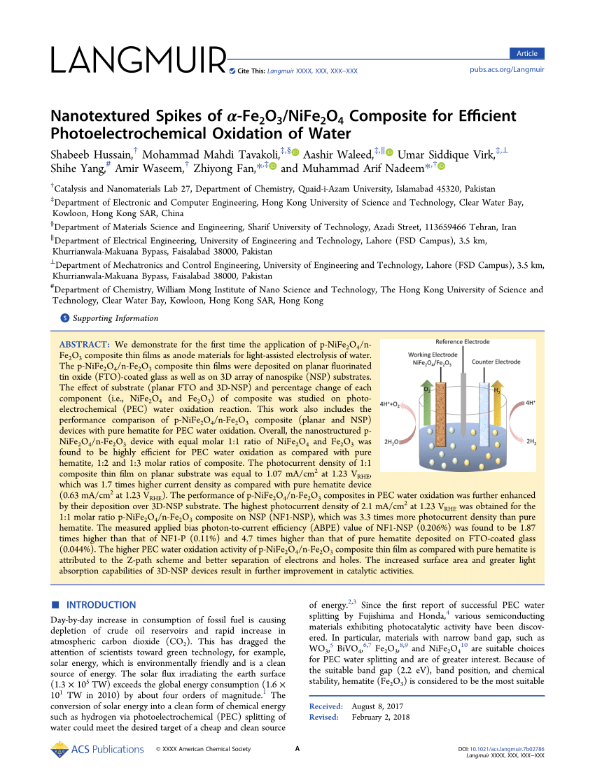 PDF) Nanotextured Spikes of α-Fe 2 O 3 /NiFe 2 O 4 Composite for ...