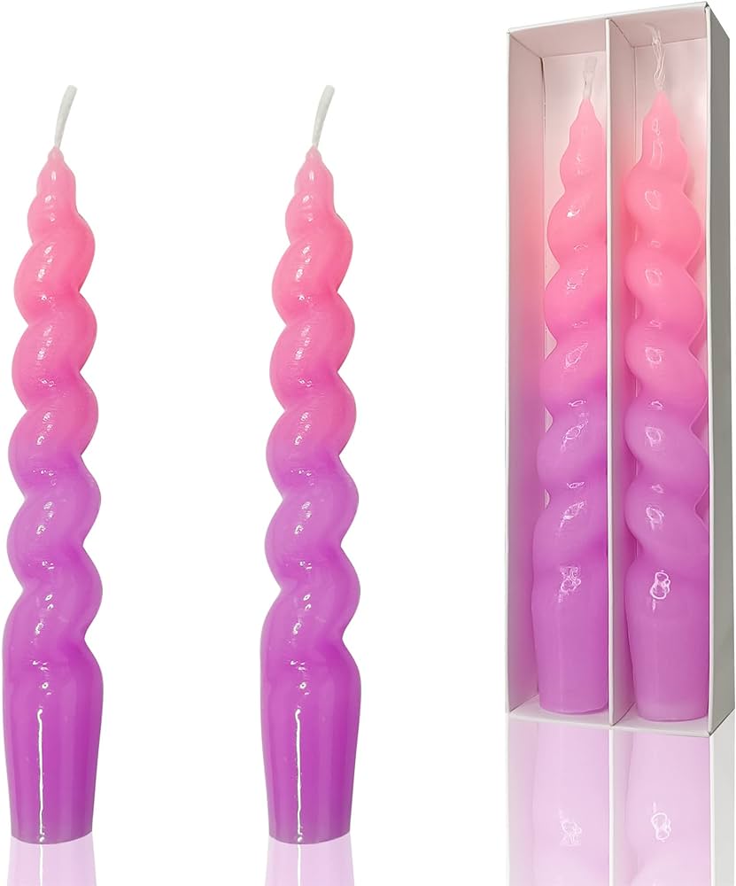 Amazon.com: Spiral Taper Candle Set Handmade - Twisted Candles for ...