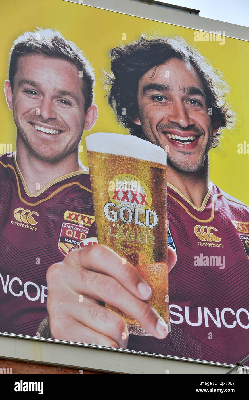 Queensland State of Origin players Michael Morgan (left) and ...