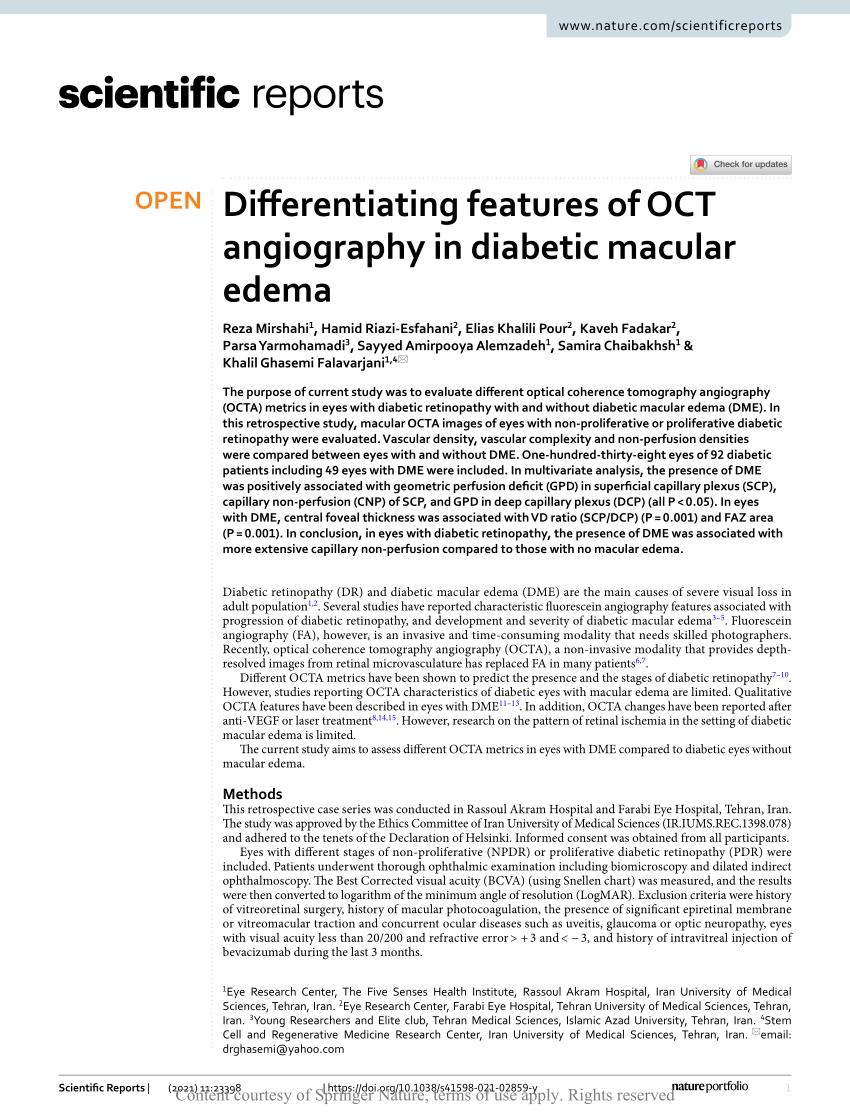 PDF) Differentiating features of OCT angiography in diabetic ...