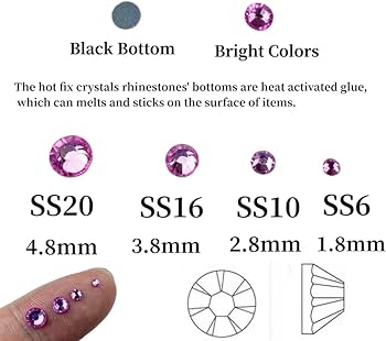 Amazon.com: Hotfix Rhinestones,5000pcs SS10 2.8mm Flatback Hotfix ...