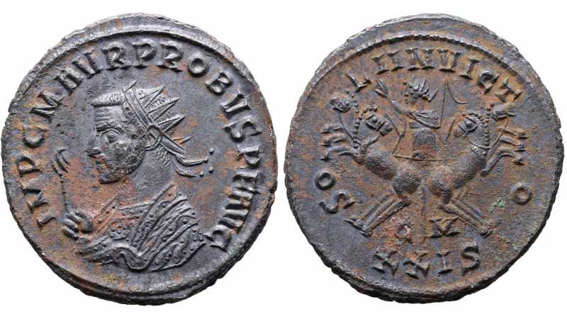 Probus, 276-282 AD, Silvered Antoninianus, Sol in Quadriga, XXIS ...