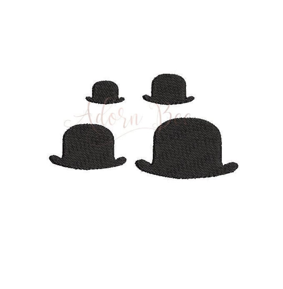 Mini Bowler Hat Embroidery Design 4 Sizes Derby Round Top - Etsy