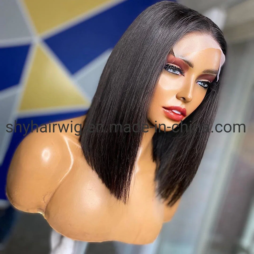 13*6 Lace Frontal with Fake Scalp Bob Straight Human Wig Brazilian ...