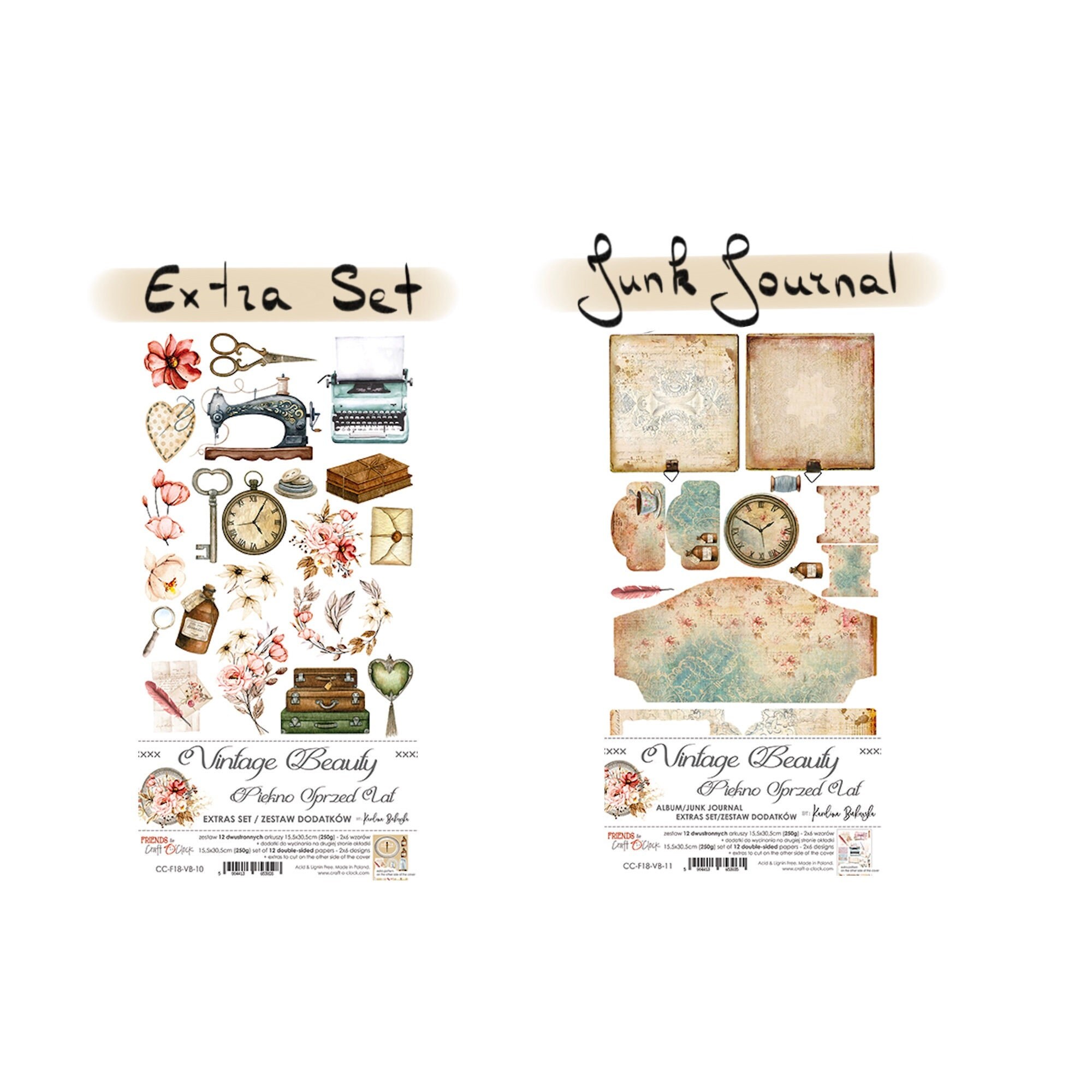 Junk Journal Set / Extra Set Craft O Clock Collection - Etsy