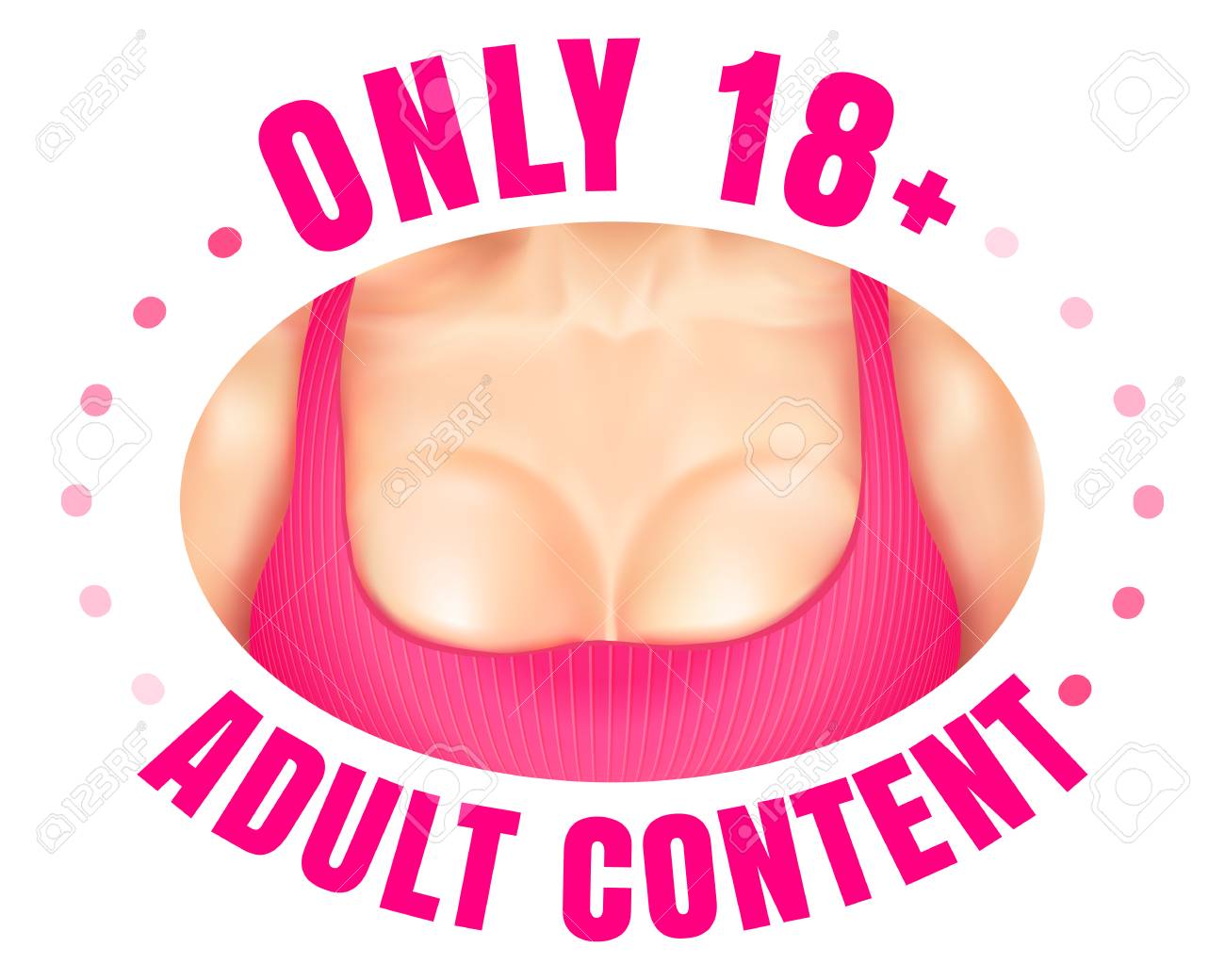 Vector Web Banner For Adult Content. Vector Emblem Adults Only ...