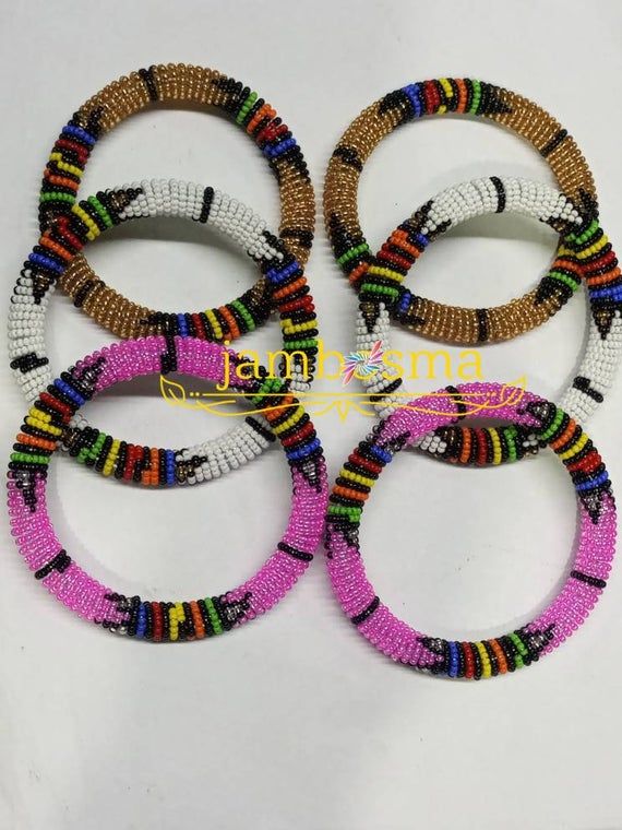 A set of sixAfrican beaded braceletsMaasai braceletMasai | Etsy ...