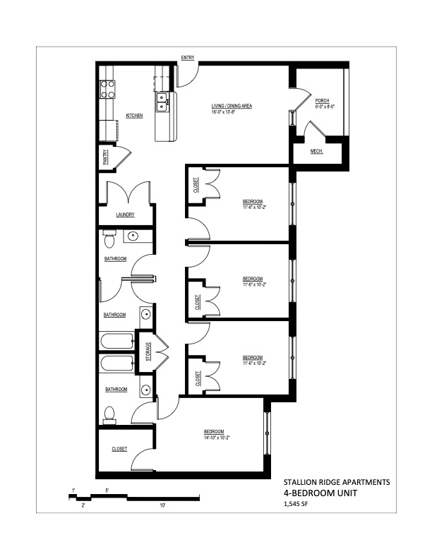 4-Bedroom Fort Worth Apartments | Floor Plans | Stallion Ridge