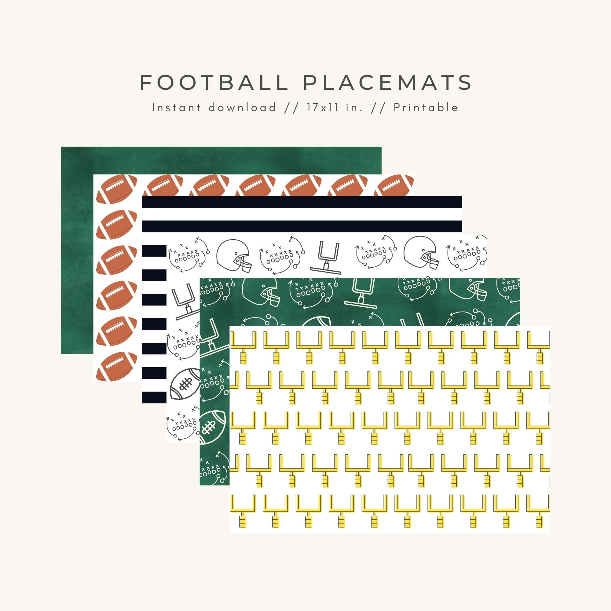 Football Party Placemats Football Party Printable Football - Etsy