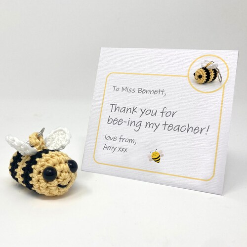 Crochet Bee Keyring Teacher Gift Personalised Gift Note Option - Etsy