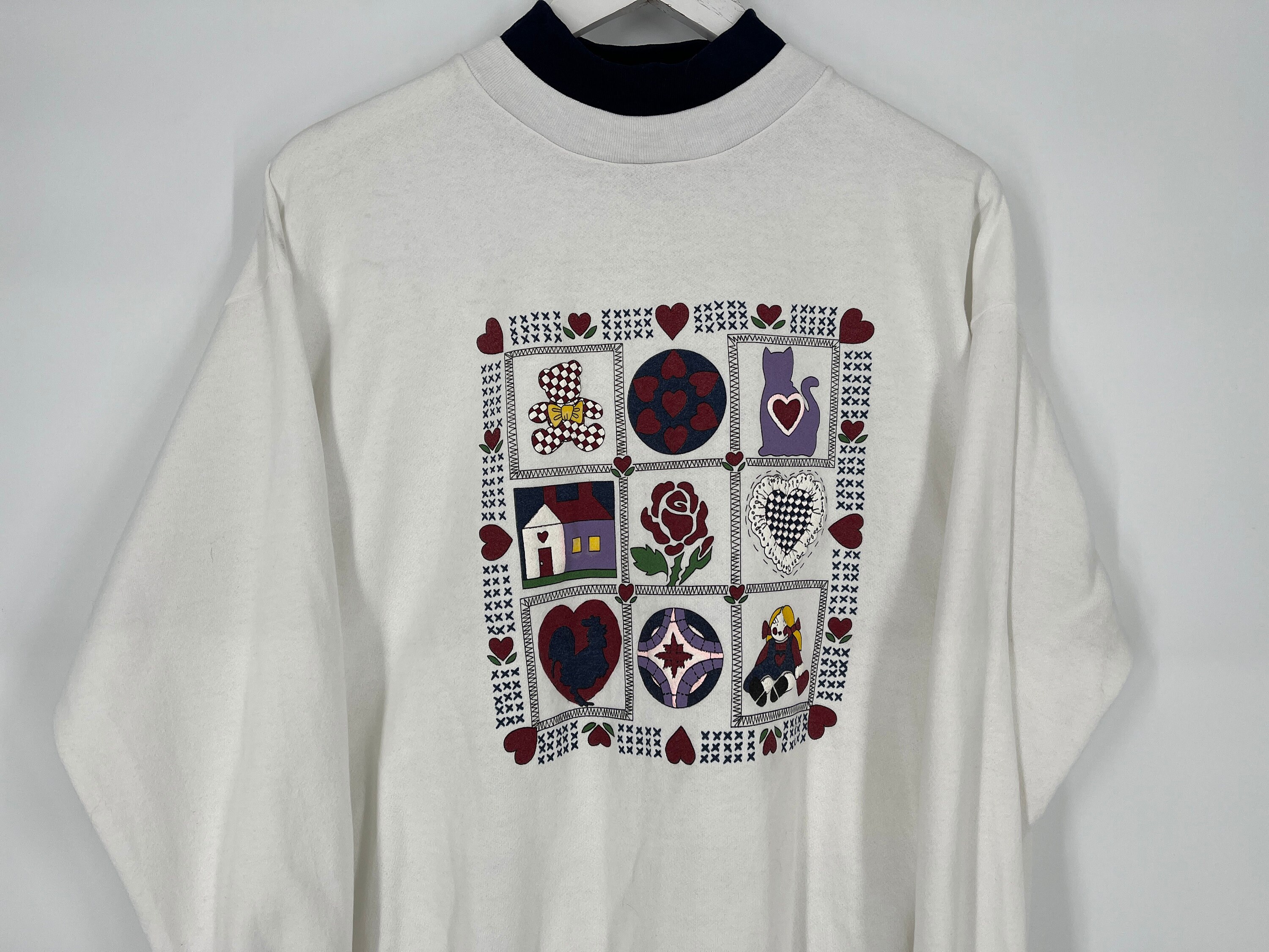 Vintage 90s Quilt Style Graphic Crewneck by New Addition - Etsy ...