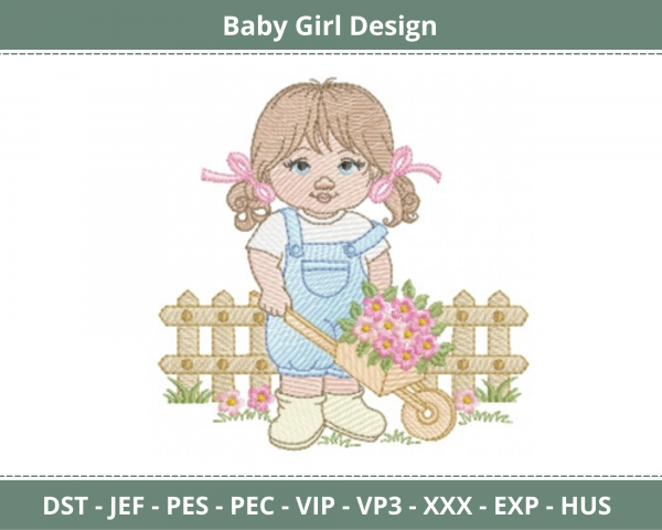 Free Baby Girl Embroidery Design - Machine Embroidery Pattern ...