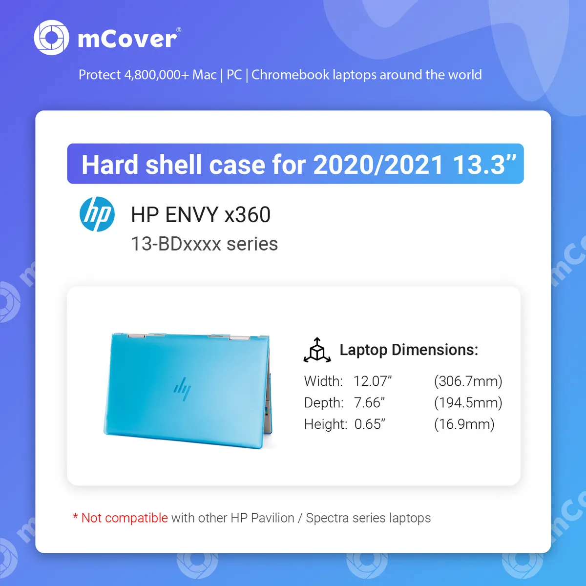 NEW mCover® Hard Shell Case for 2020 / 2021 13.3" HP ENVY ...