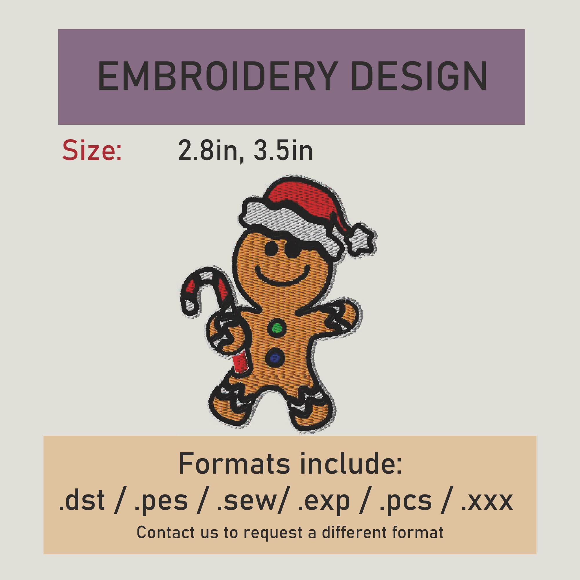 Gingerbread Embroidery Design. Machine Embroidery Design. - Etsy