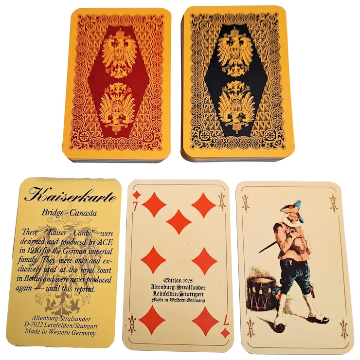 Double Deck ASS “Kaiser” Playing Cards, c.1975 - Ruby Lane