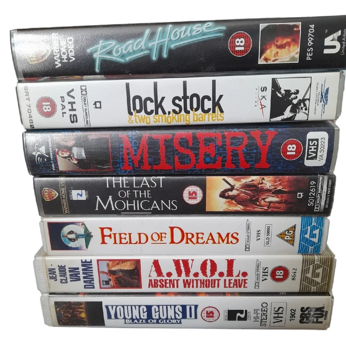 Joblot 7 x VHS Video Cassette Tapes Misery Roadhouse A.W.O.L. ...