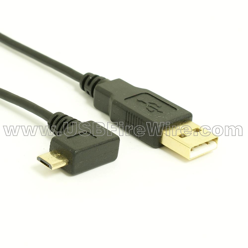 USB 2.0 A to Left Angle Micro-B Cable - Ultra-Thin - 877.522.3779 ...