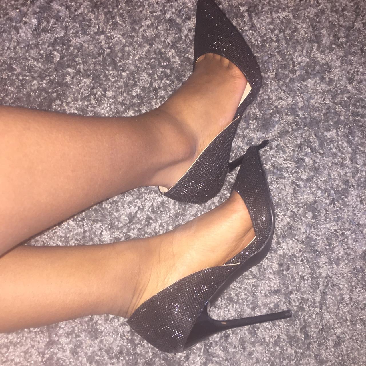 Black sparkly heels • brand new • never worn... - Depop