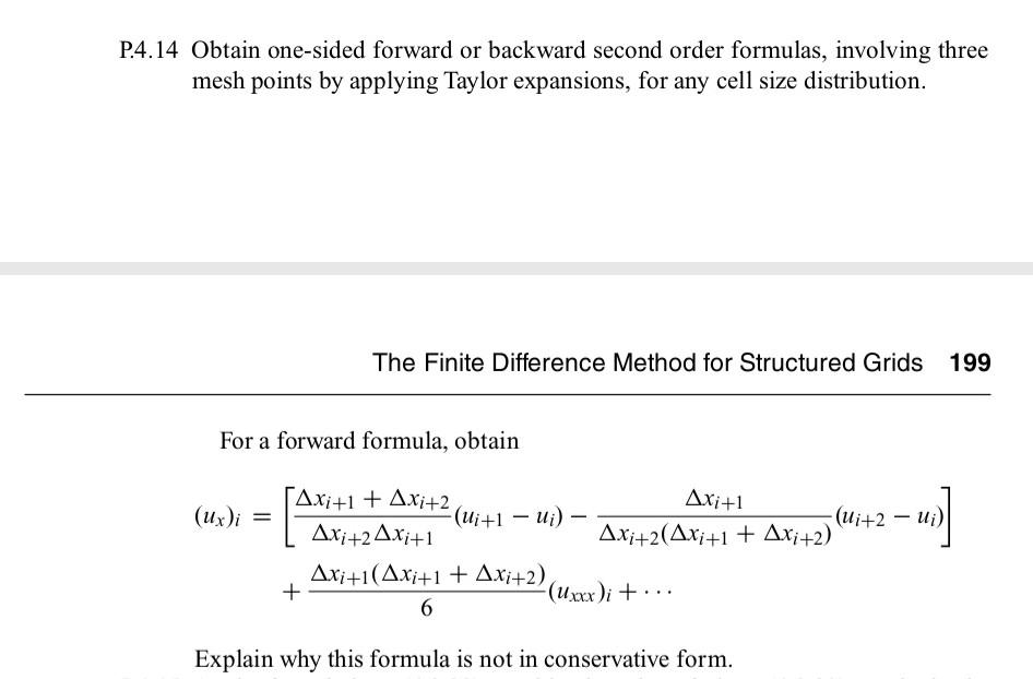 Solved 4.14 Obtain one-sided forward or backward second | Chegg.com