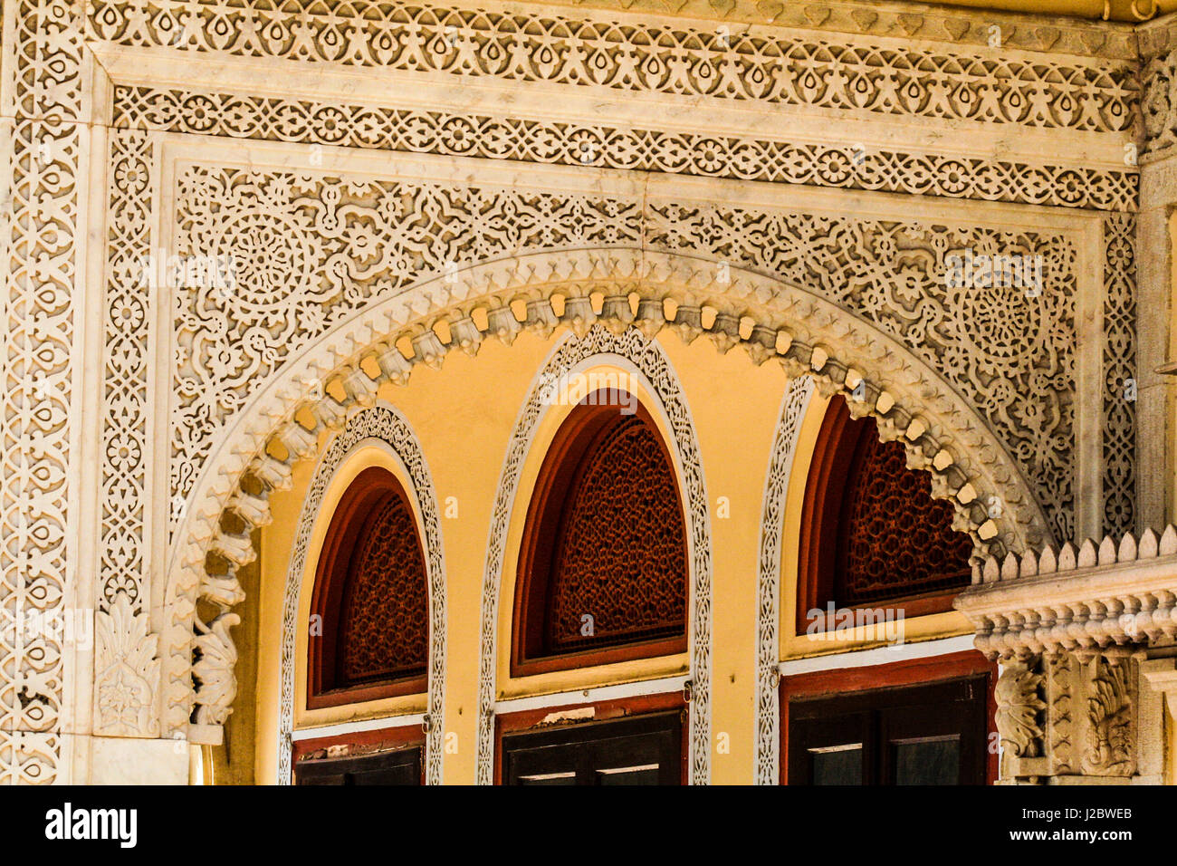 Jaipur, Rajasthan, India. City Palace Ornate Mughal Architecture ...