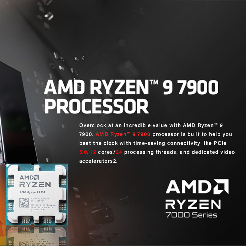 AMD Ryzen 9 7900 R9 7900 3.7 GHz 12-Core 24-Thread CPU Processor ...