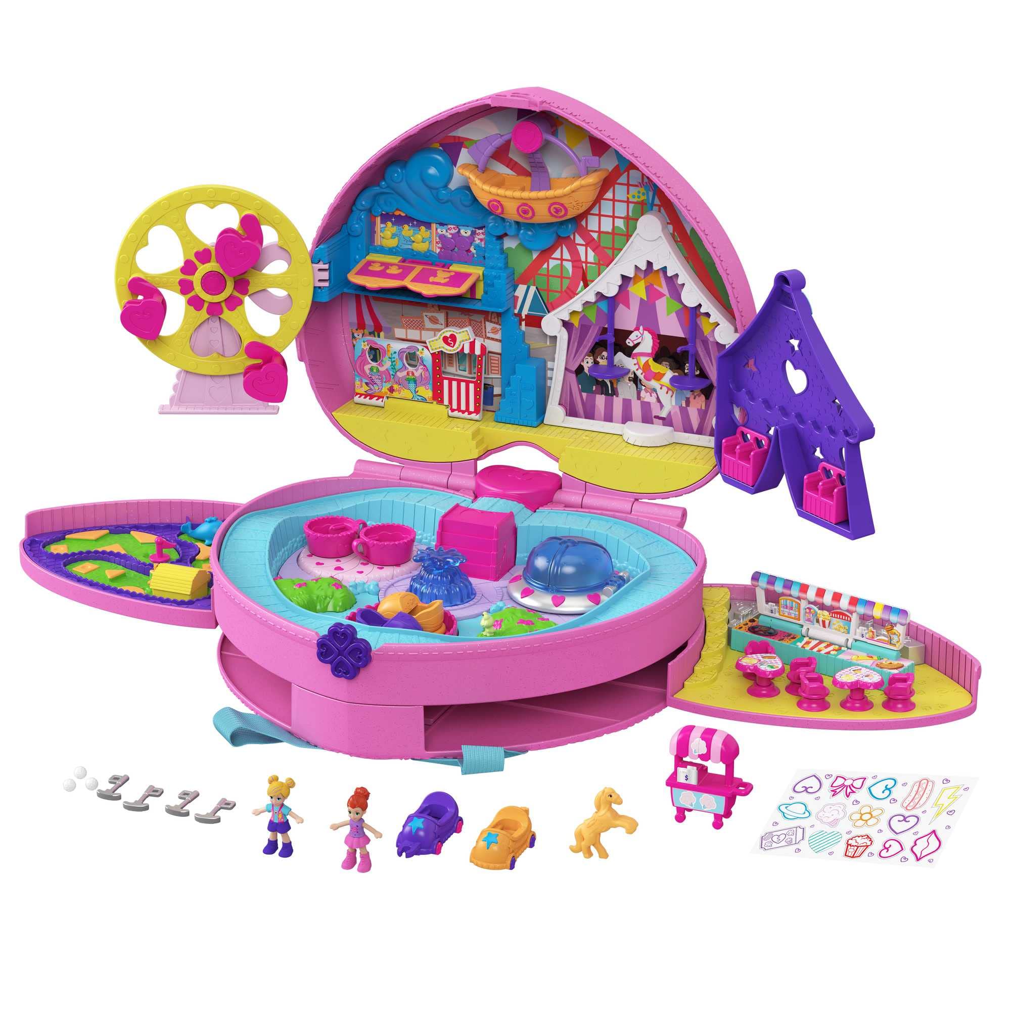 Amazon.com: Polly Pocket 2-In-1 Travel Toy Playset with 2 Micro ...