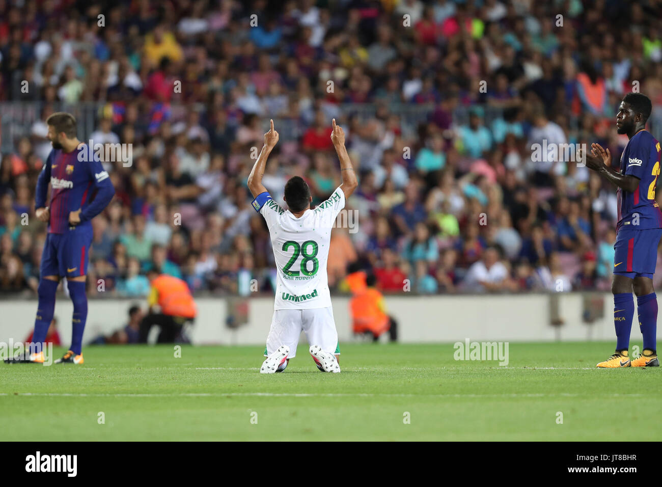 Barcelona, Spain. 7th Aug, 2017. XXXX of FC Barcelona and XXXX of ...