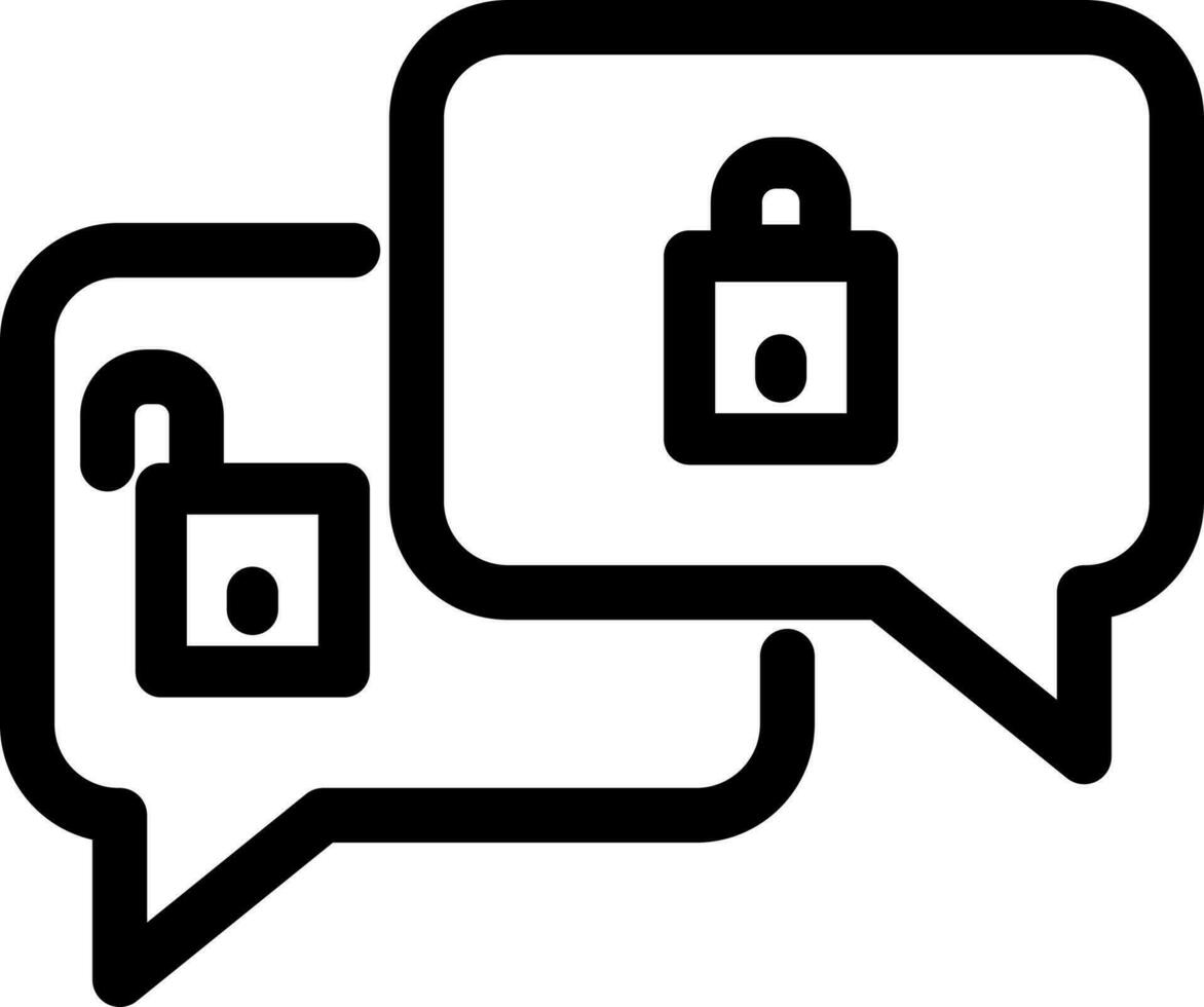 Block and Unblock message icon in black line art. 24361342 Vector ...