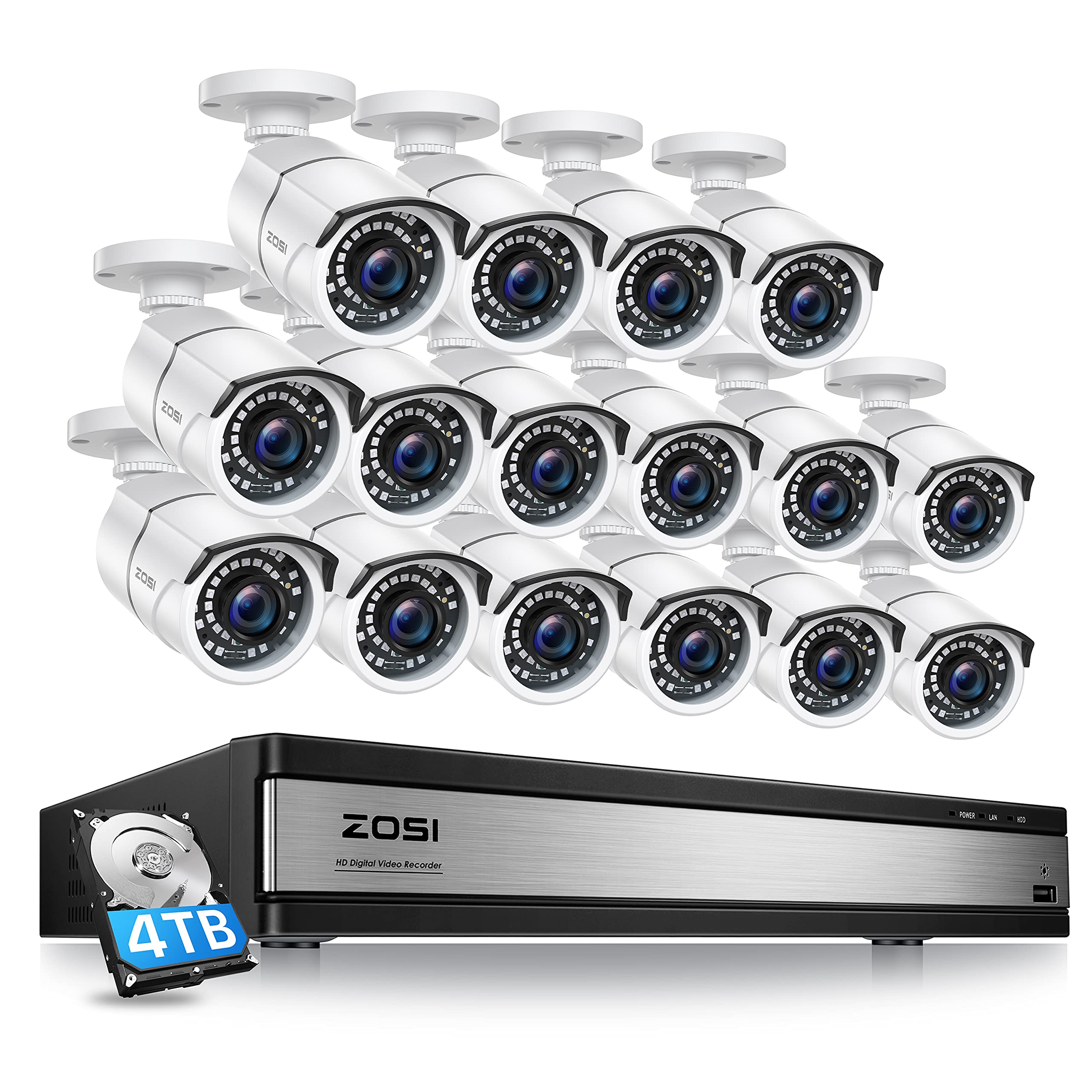 Amazon.com : ZOSI H.265+ 1080p 16 Channel Security Camera System ...