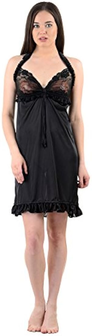 Buy American-Elm Women's Stylish Sexy Nighty (Free Size) Black at ...