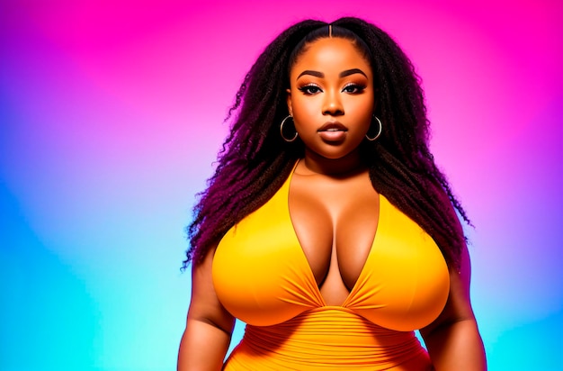 Premium Photo | Fat african american with big breasts portrait of ...