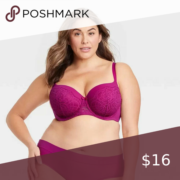 Women's Plus Size Lightly Lined Balconette Bra - Auden Tulip 44DDD ...