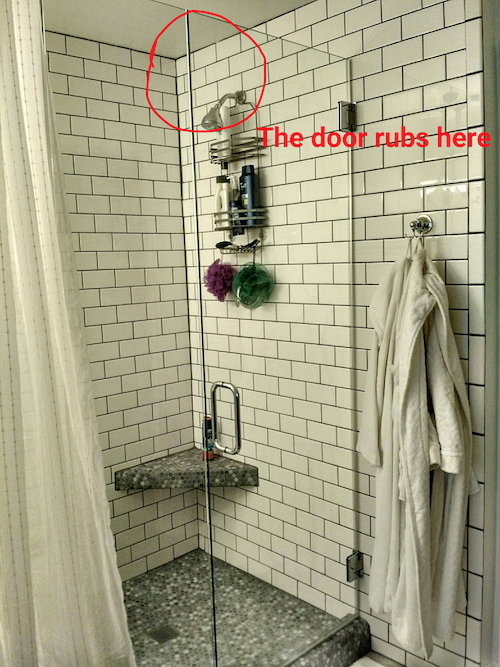 bathroom - Frameless shower door slipping - Home Improvement Stack ...