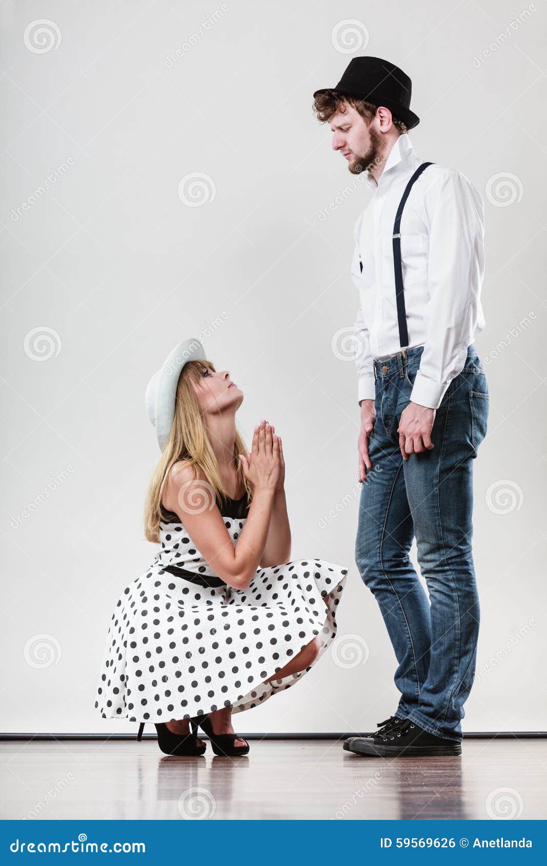 Girlfriend Trying To Convince Boyfriend. Stock Photo - Image of ...