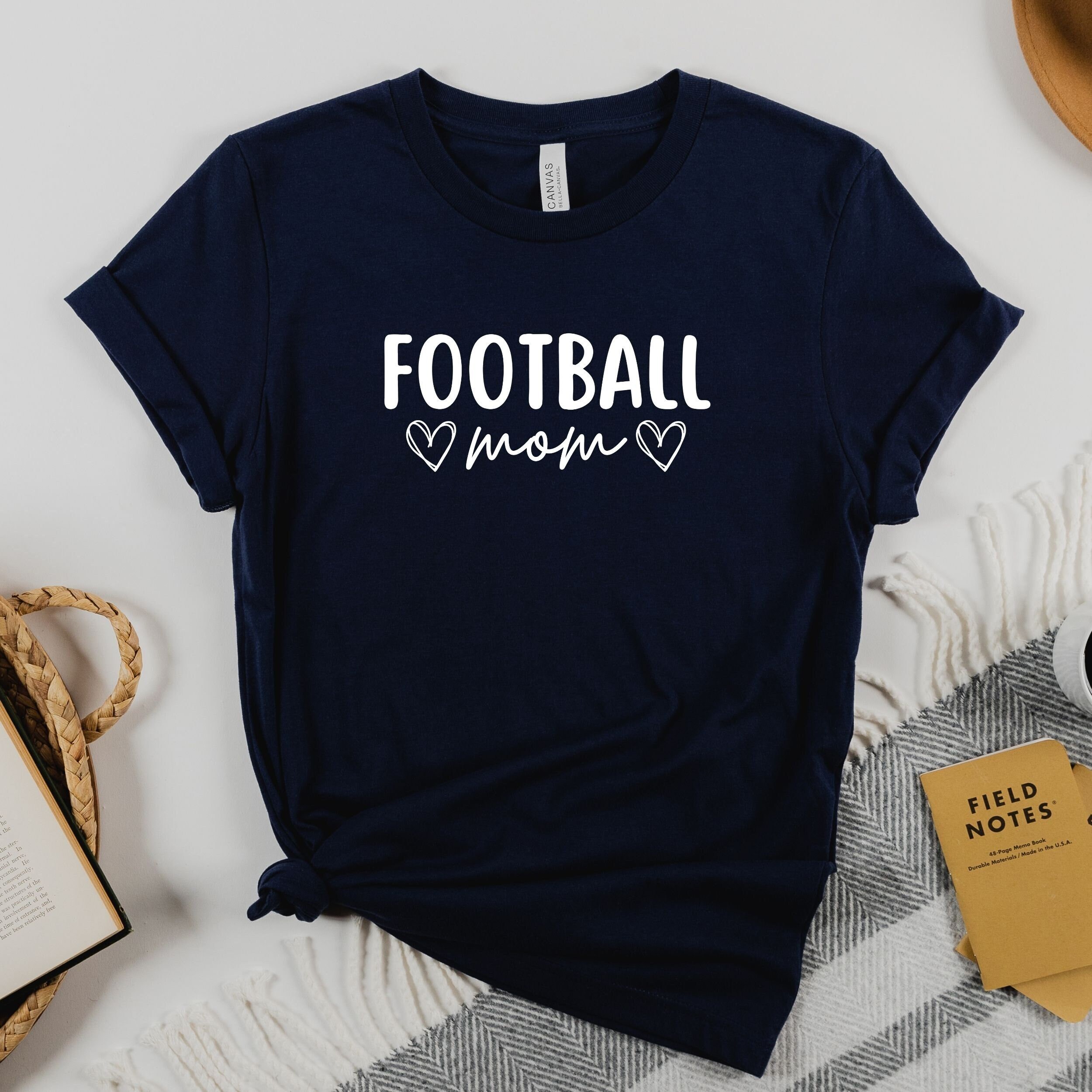 Football Mom Jersey T-shirt FB Mama Tee Hearts Mothers Day - Etsy