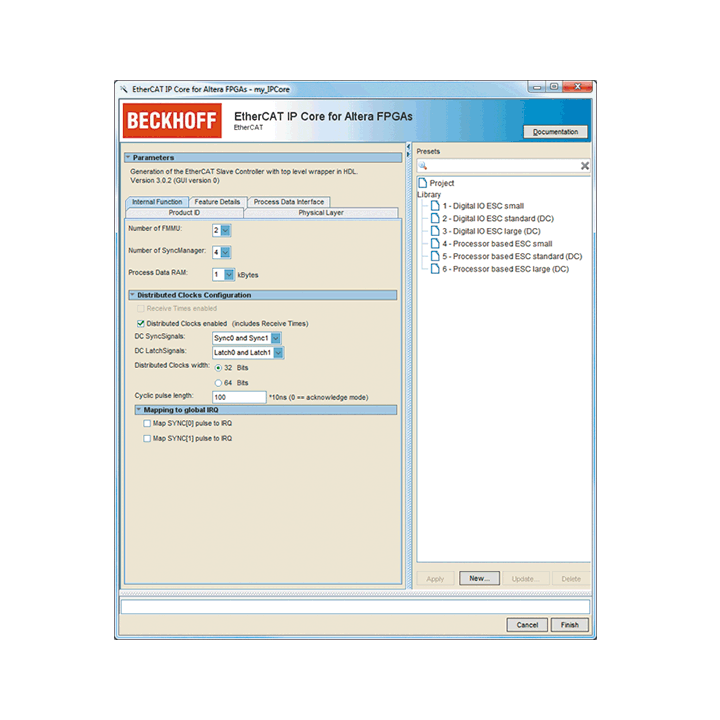 ET1810, ET1811 | EtherCAT IP core for Intel® FPGAs | Beckhoff USA