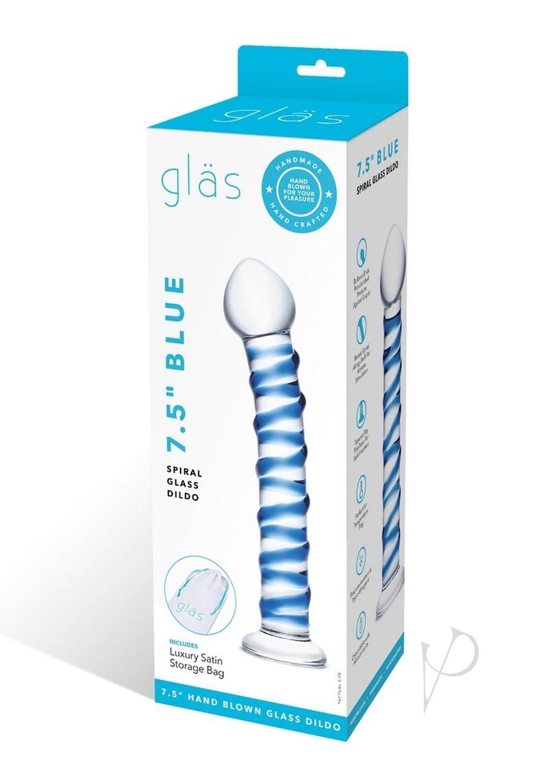 Buy Best Glas Spiral Glass Dildo - Blue - Sale $36.30