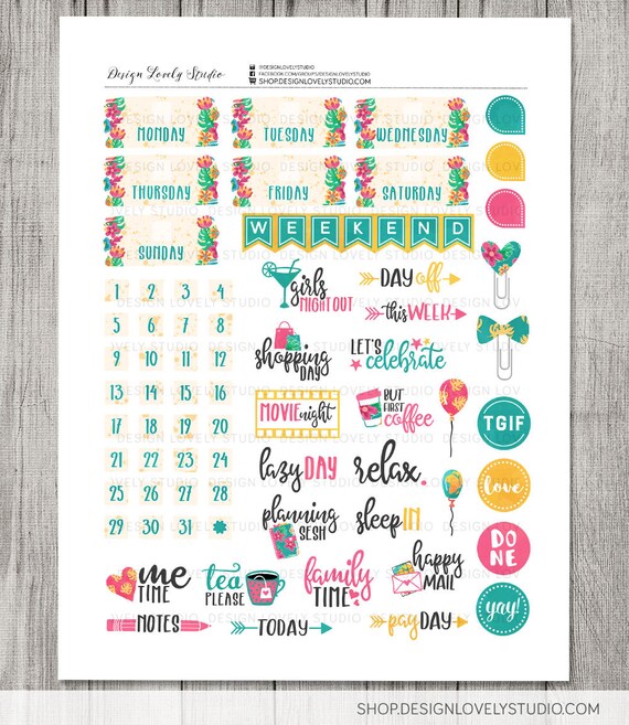 PRINTABLE Big Happy Planner Stickers Kit Summer Planner - Etsy