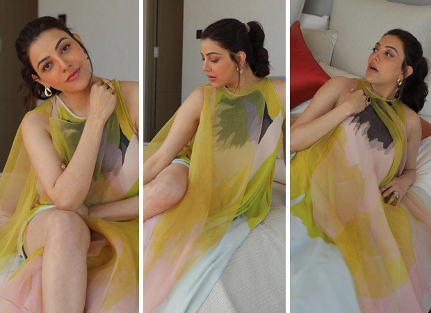 Kajal Aggarwal aces summer fashion in yellow thigh-high slit maxi ...