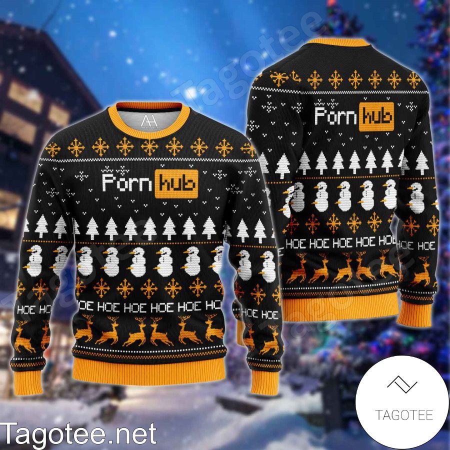 Porn Hub Hoe Hoe Snowman Ugly Christmas Sweater - Tagotee