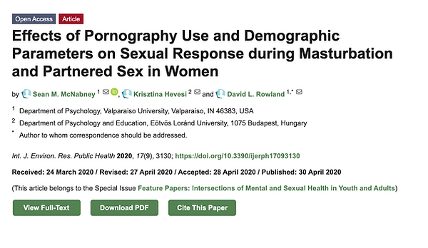 Porn use improves pleasure, arousal and orgasmic outcome in ...